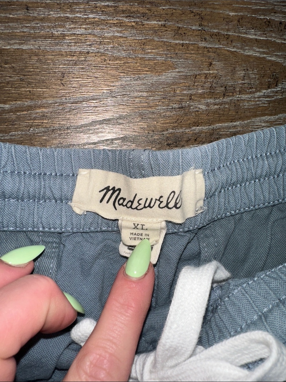 Madewell Men’s Pull-On Shorts XL Blue Gray Drawstring Casual Summer Shorts - Picture 2 of 10